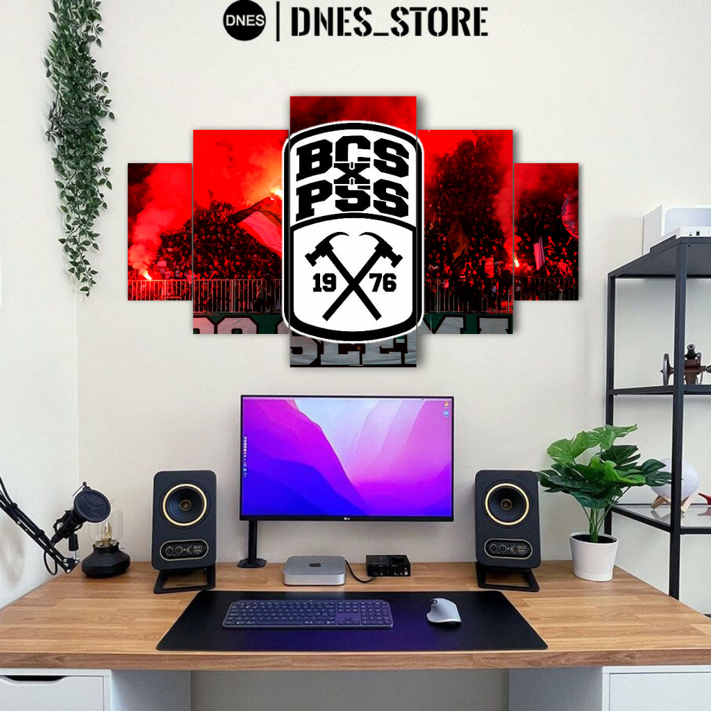 DNES STORE Wall Decor PSS SLEMAN 1 Set Hiasan Dinding Poster Kayu Pajangan Kamar Aestentic 5pcs