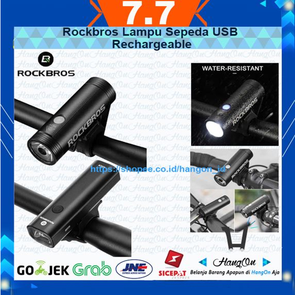 Lampu Depan Sepeda Rockbros USB Rechargeable 400 Lumens QD400 R1400