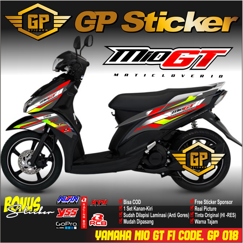 [COD] Stiker MIO GT striping MIO GT motor YAMAHA motor sticker variasi Racing GP 018