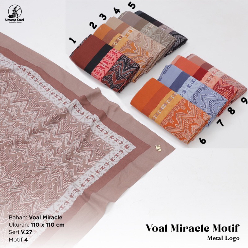 PART 1 (V.27) SEGIEMPAT VOAL MIRACLE MOTIF ICON METAL LOGO UMAMA SCARF