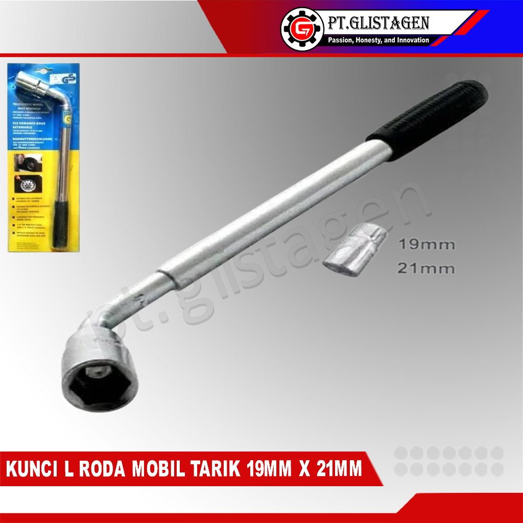 Kunci Roda Tarik 19mm X 21mm / Kunci Roda Mobil 19mm X 21mm / Kunci Roda L Tarik 19mm X 21mm