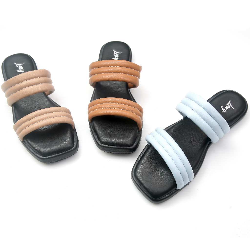 Lexy VIVIAN Sandal Wanita Platform Busa Empuk Ban Dua