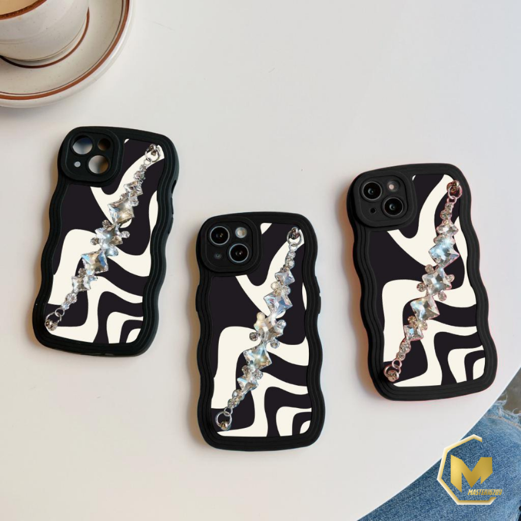 GC34 GC43 CASE CASING SOFTCASE SILIKON WAVY WAVE CARACTER RANTAI DIAMOND GRIP FOR REALME C11 REALME C12 C25 30A 50A NARZO 20 C15 C17 7I C20 NARZO 50I MA4876