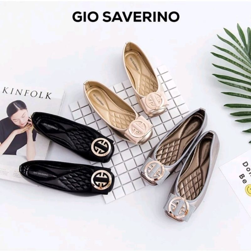 ☆ Jual Rugi ☆ Gio Saverino Original Sepatu Flat Jessica Black Size 36