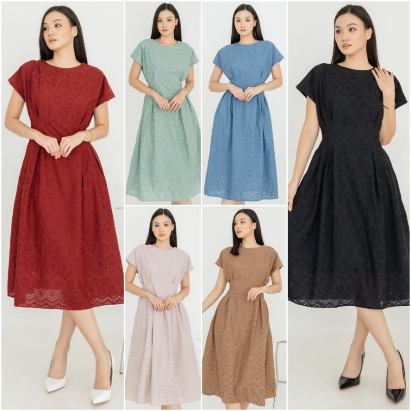 ♡ PREMIUM ♡ ORIGINAL ! PYPPER EYELET CLASSIC ELEGANT MIDI PARTY DRESS