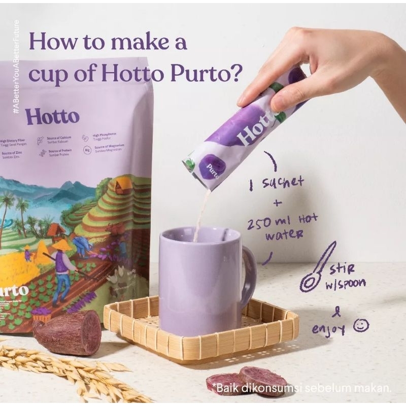 Hotto Purto Multigrain with Purple  Potato ISI 16 PCS Minuman Oatmeal Sereal Kaya Serat // HOTTO PURTO // HOTTO MULTIGRAIN // HOTTO CEREAL