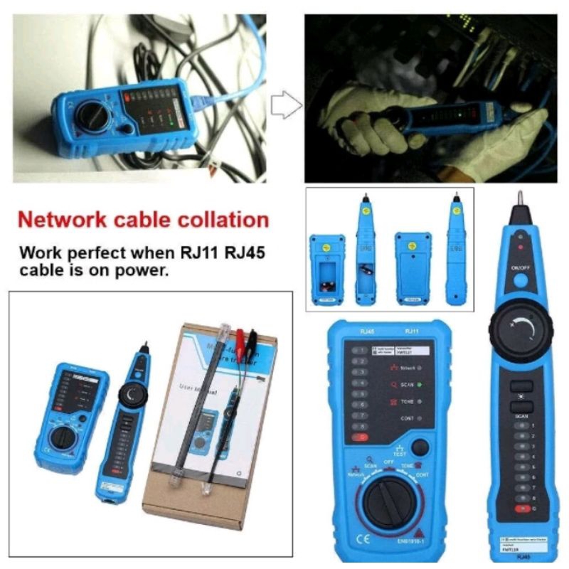 Network Wire Tracker RJ45 RJ11 Cable Tester FWT11 Locator FWT-11 Kabel Jaringan