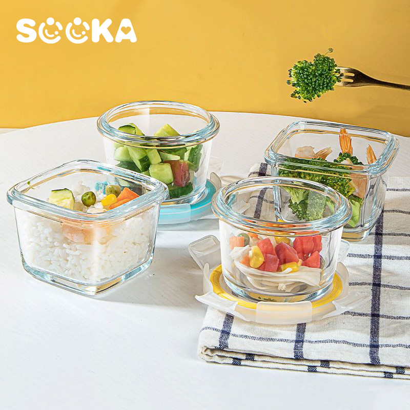 Sooka Tempat Mpasi Kotak Kontainer Kaca Wadah Mpasi Kaca Penyimpanan Mpasi Glass Baby Food Container Ukuran 130/160ml SK-ECA1147