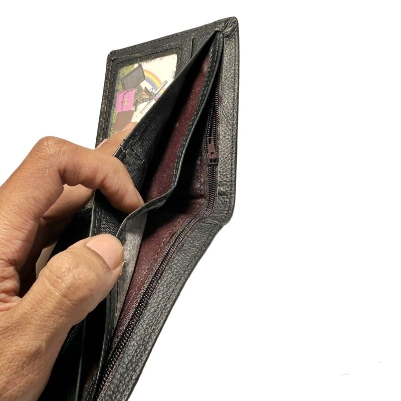 Diskon Promo Dompet Lipat Pria Kulit Asli Wallet Dompet kulit Tahan Bakar