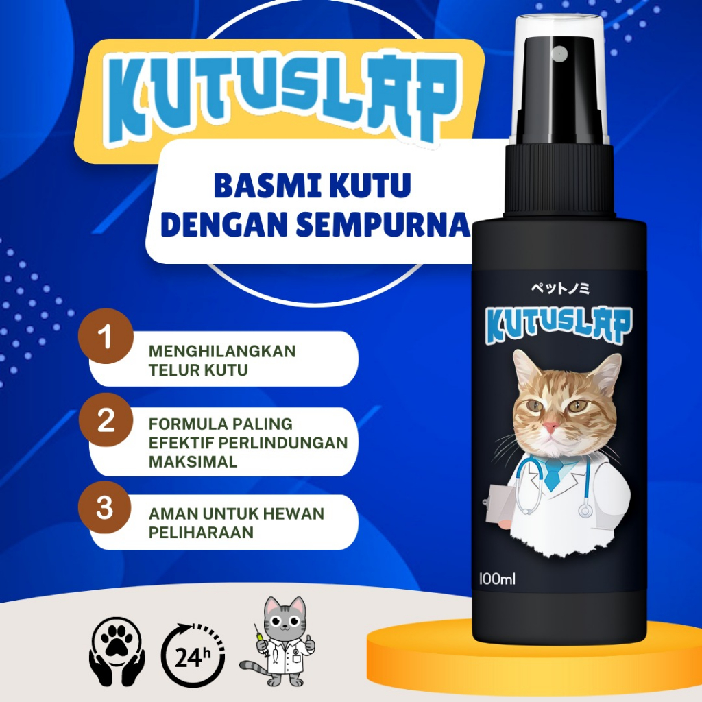 KUTUSLAP - Obat Anti Kutu Hewan Kucing Anjing Kelinci Pembasmi Kutu Flea Remover Spray Aman Terjilat