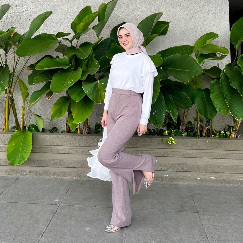 Atala Pants Knit Pants Kulot Celana High Waist by Vitafa