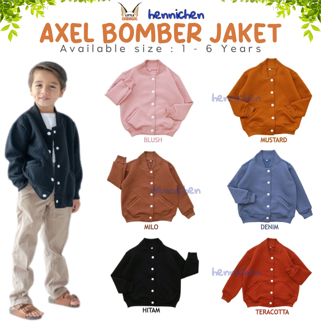 LITTLE CARACAL AXEL BOMBER JAKET ANAK UNISEX BAJU ANAK UNISEX FASHION ANAK UNISEX 1-6 TAHUN