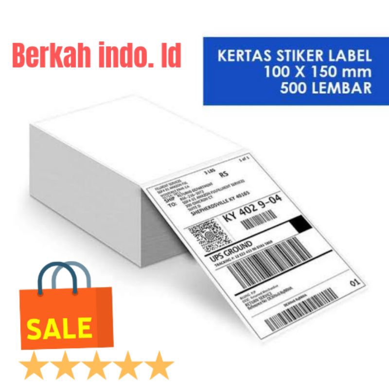 

kertas label thermal kertas barcode kertas stiker kertas resi 100*150 lipat isi 500 PROMO