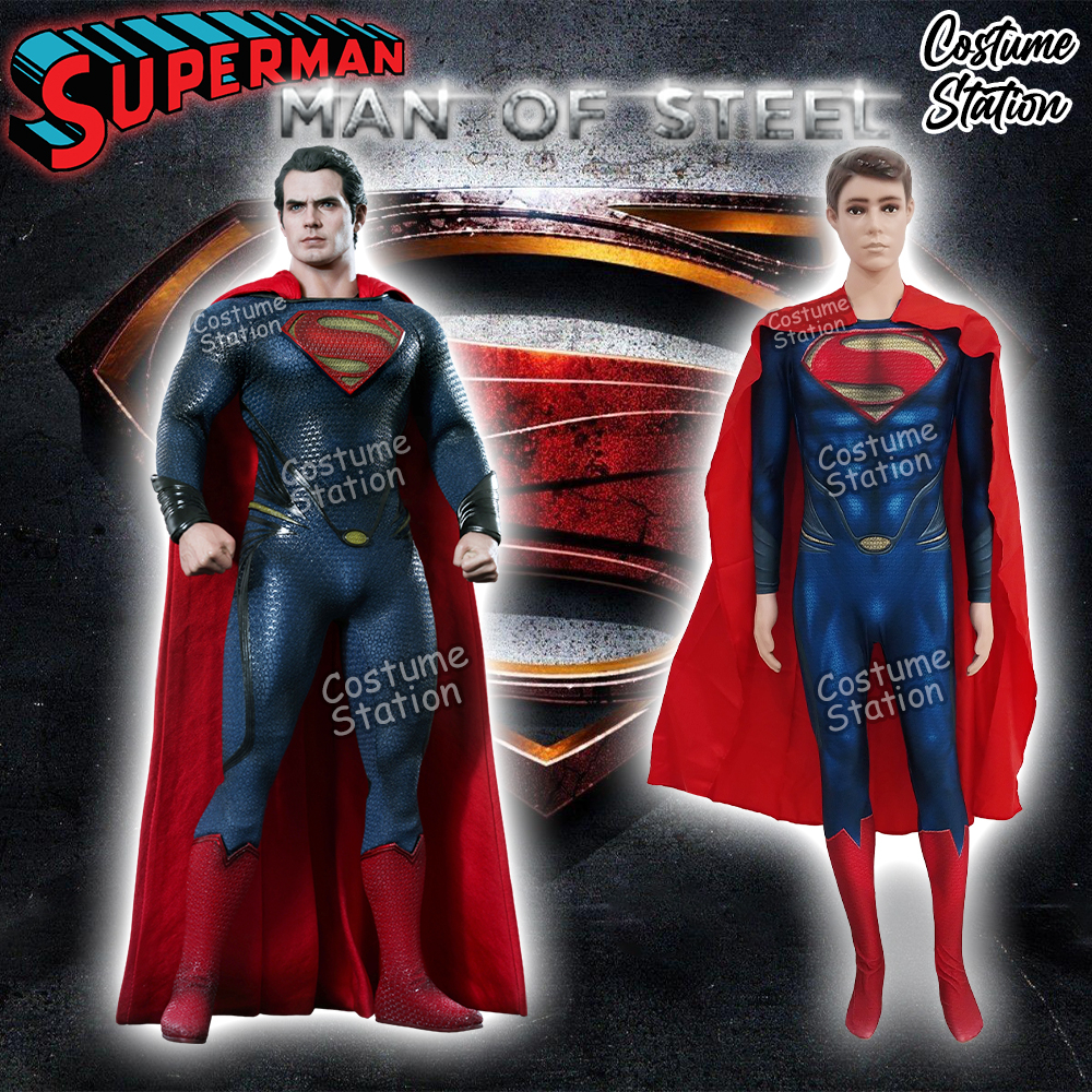 Kostum Superman / Costume Man Of Steel DC Justice League Superhero dewasa