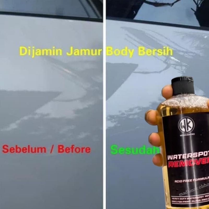 WK waterspot remover cairan ampuh anti jamur kaca jamur bodi mobil motor penghilang jamur kerak air mobil motor