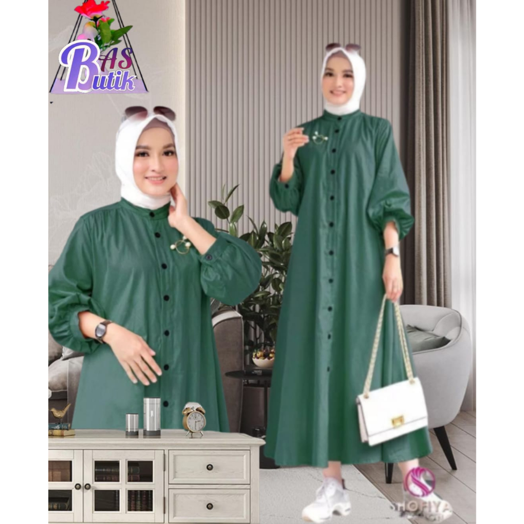 Piya Midi Dress / Fashion Muslim Terbaru / Mini Dress Wanita Murah / Model Kekinian Baju Wanita Tuni