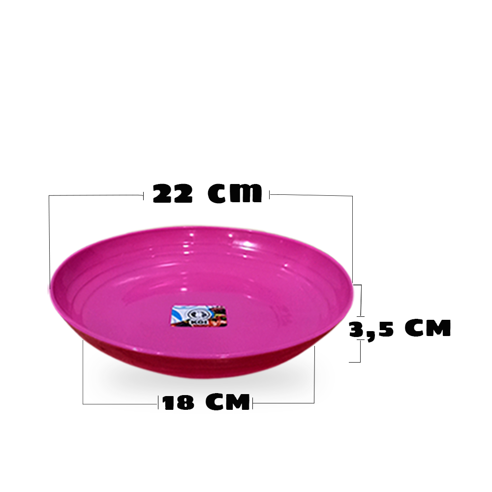 Koi Official - Piring Plastik Bulat Piring Makan Piring Saji BPA Free Microwavable 22 CM