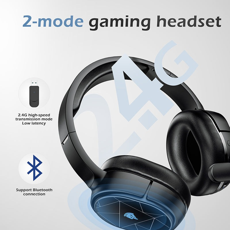 EasySMX Gaming Headphone Headset Wireless Super Bass with Mic - V10W - Black