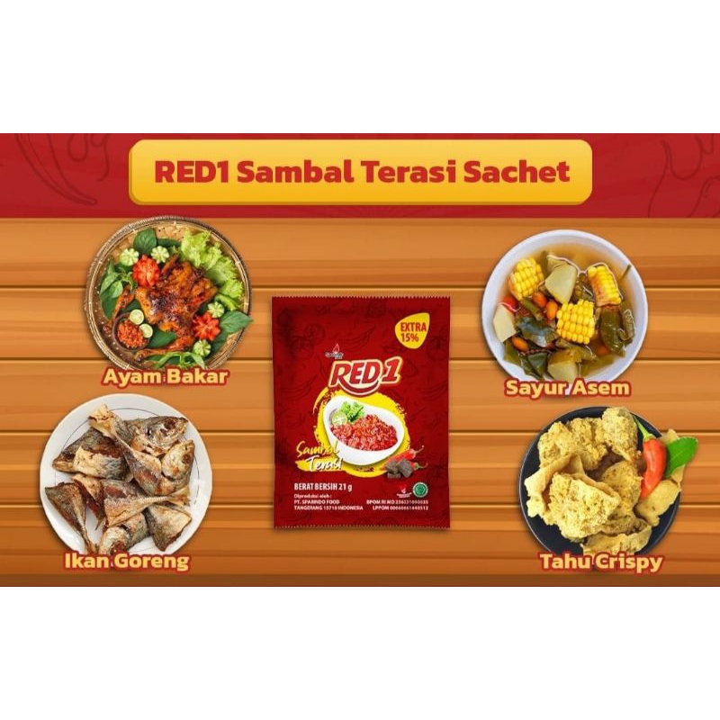 

RED 1 SAMBAL TERASI kemasan 23 gr