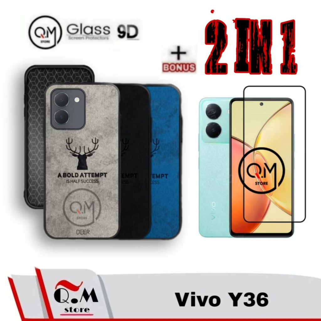 Paket 2 in1 Case Deer Vivo Y36 Softcase deer High Quality Bermotif Deer Jens Pelindung Back Cover