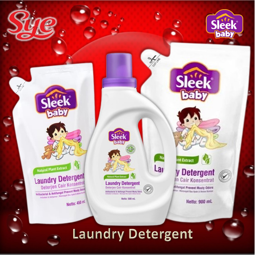 BPOM SLEEK BABY LAUNDRY DETERGENT CAIR REFILL 450ML / DETERJEN PAKAIAN BAYI SLEEK / SYE