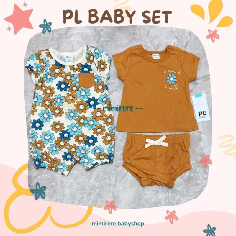 PL Baby Set Romper Tee Short | Setelan Pendek + Jumpsuit PL Baby