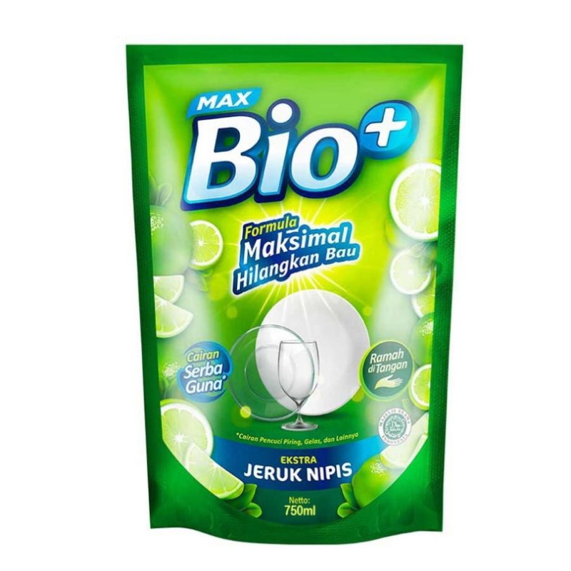 Bio+ Max Cairan Pencuci Piring Jeruk Nipis 750 ml