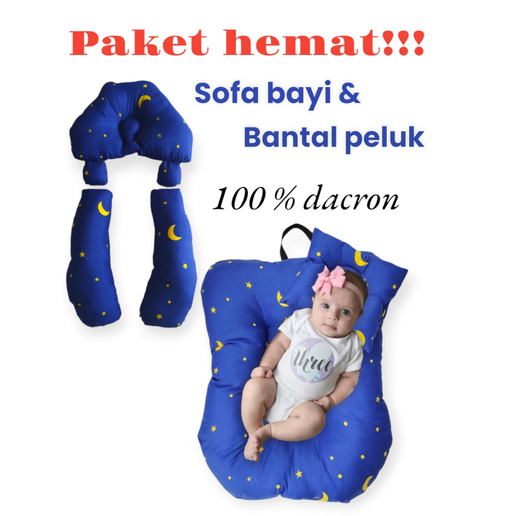 PAKET PROMO !! 1 SET LENGKAP SOFA BAYI + BANTAL PELUK BAYI UKURAN JUMBO BAHAN PREMIUM MOTIF TERBARU