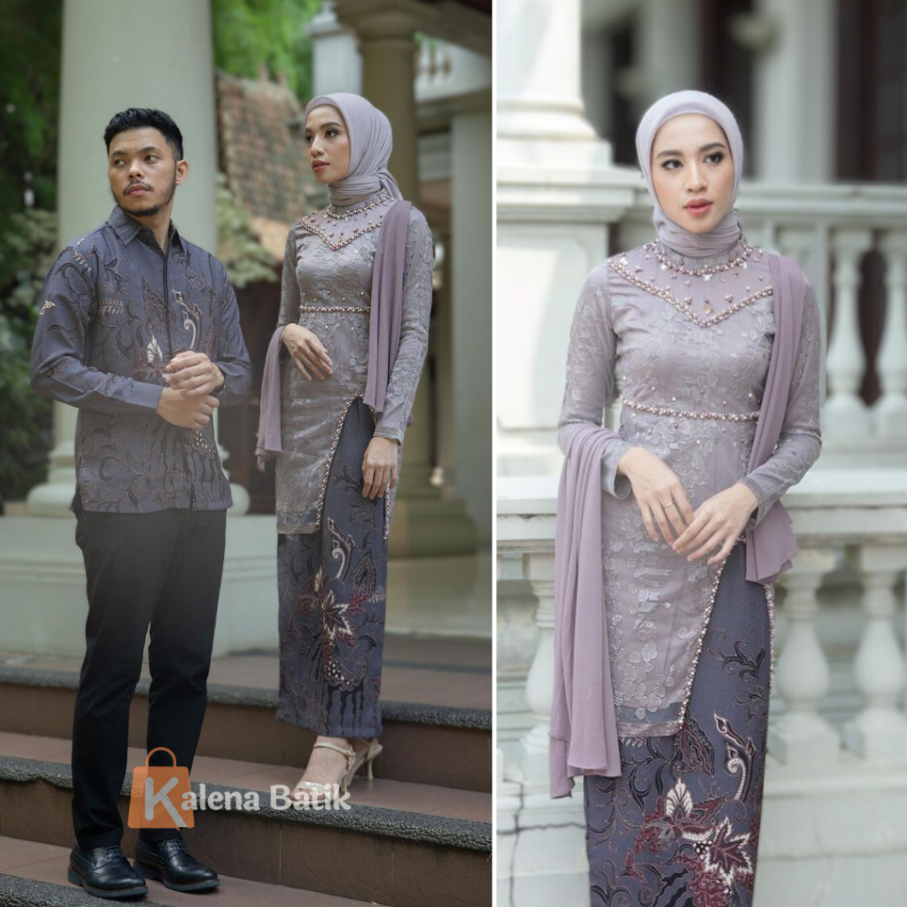 Kebaya Modern Couple Hana Series Kebaya Wisuda Lamaran Tunangan Set Tunik Batik Baju Couple Kondangan Terbaru 2023