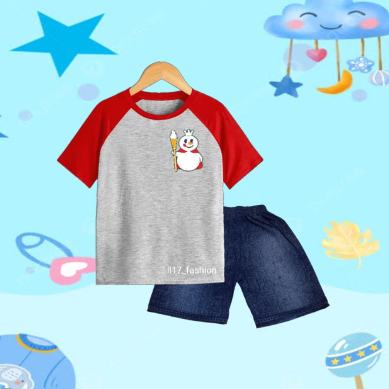 SETELAN KAOS KIMONO ANAK SEMI JEANS[LOGOICECREAM]