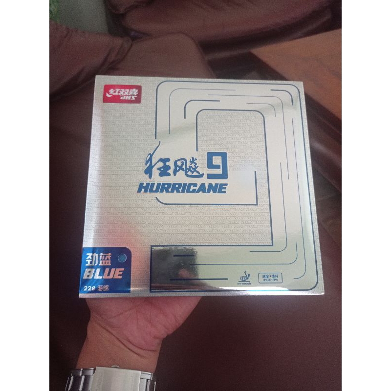 KARET TENIS MEJA DHS HURRICANE 9 BLUE ORIGINAL