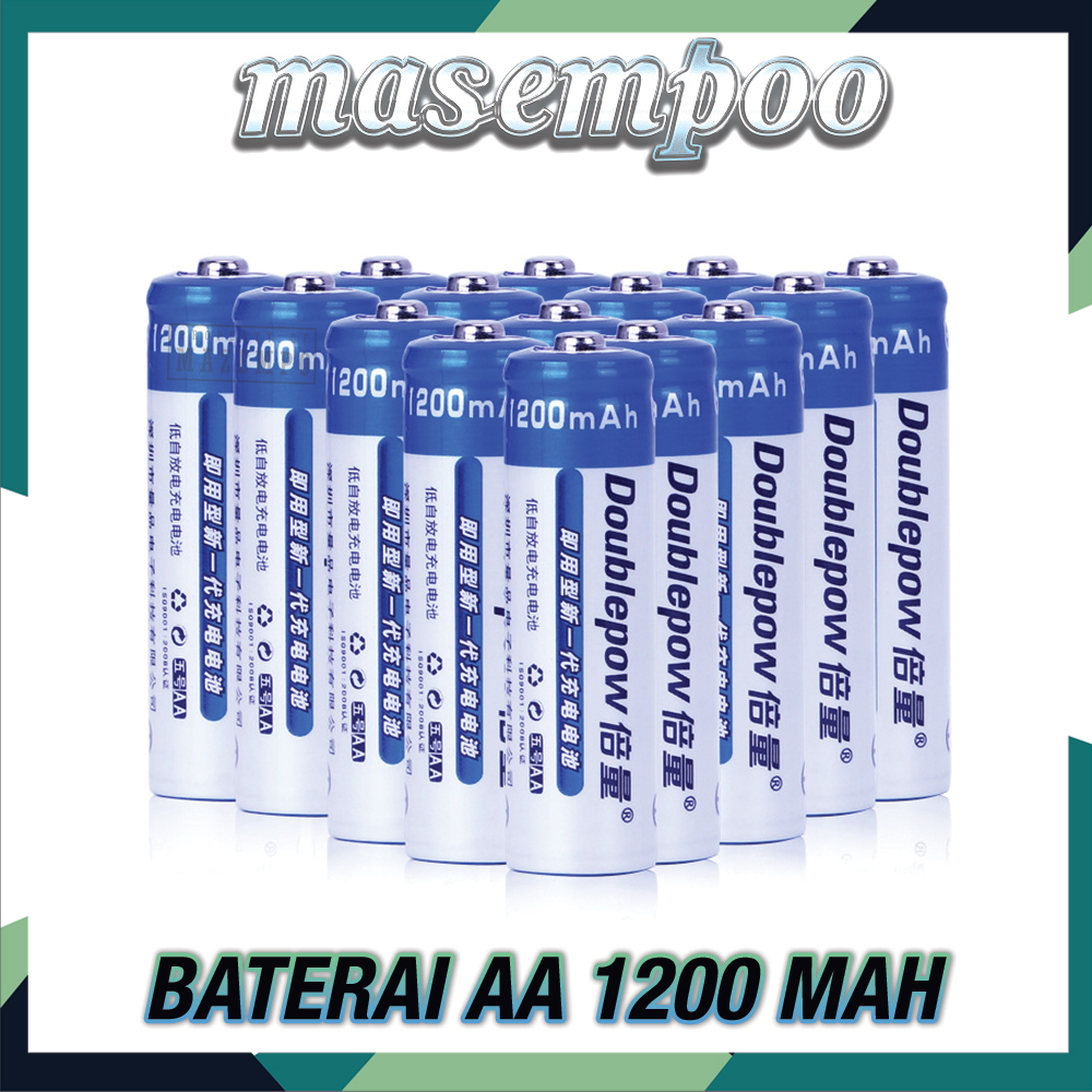 Baterai Cas AA 1200 mAh BATTERY RECHARGE DOUBLEPOW