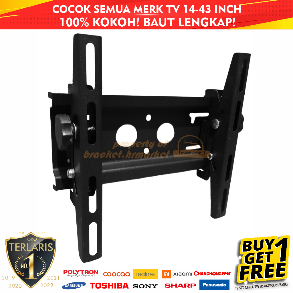 Bracket TV 43 40 32 29 24 21 17 14 inch Garansi Bisa Semua TV LED LCD 14 - 43 in Universal Breket TV Briket TV Braket TV Bracket TV Gantungan Tembok Tempelan Dinding HR1 Ungu