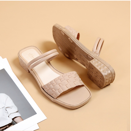 Sepatu Wedges Korea Wanita | Sandal Slop Wedges Jelly Karet Wonderly