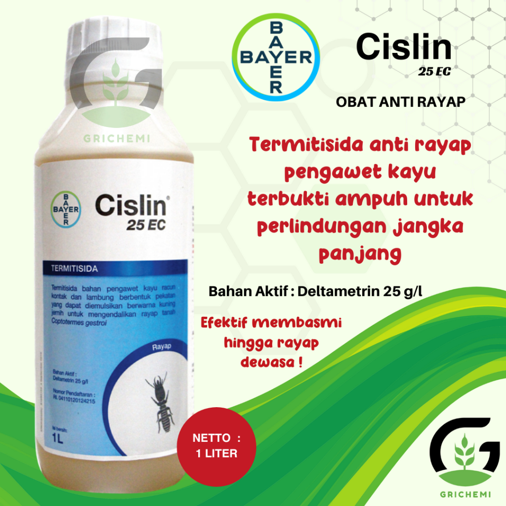 CISLIN 25 EC 1 LITER TERMITISIDA BAYER OBAT RACUN ANTI RAYAP ORIGINAL