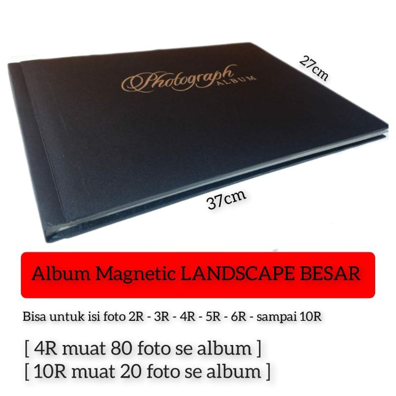 ALBUM FOTO PEREKAT LEBAR BLACKSHEET LANDSCAPE + FREE TAS