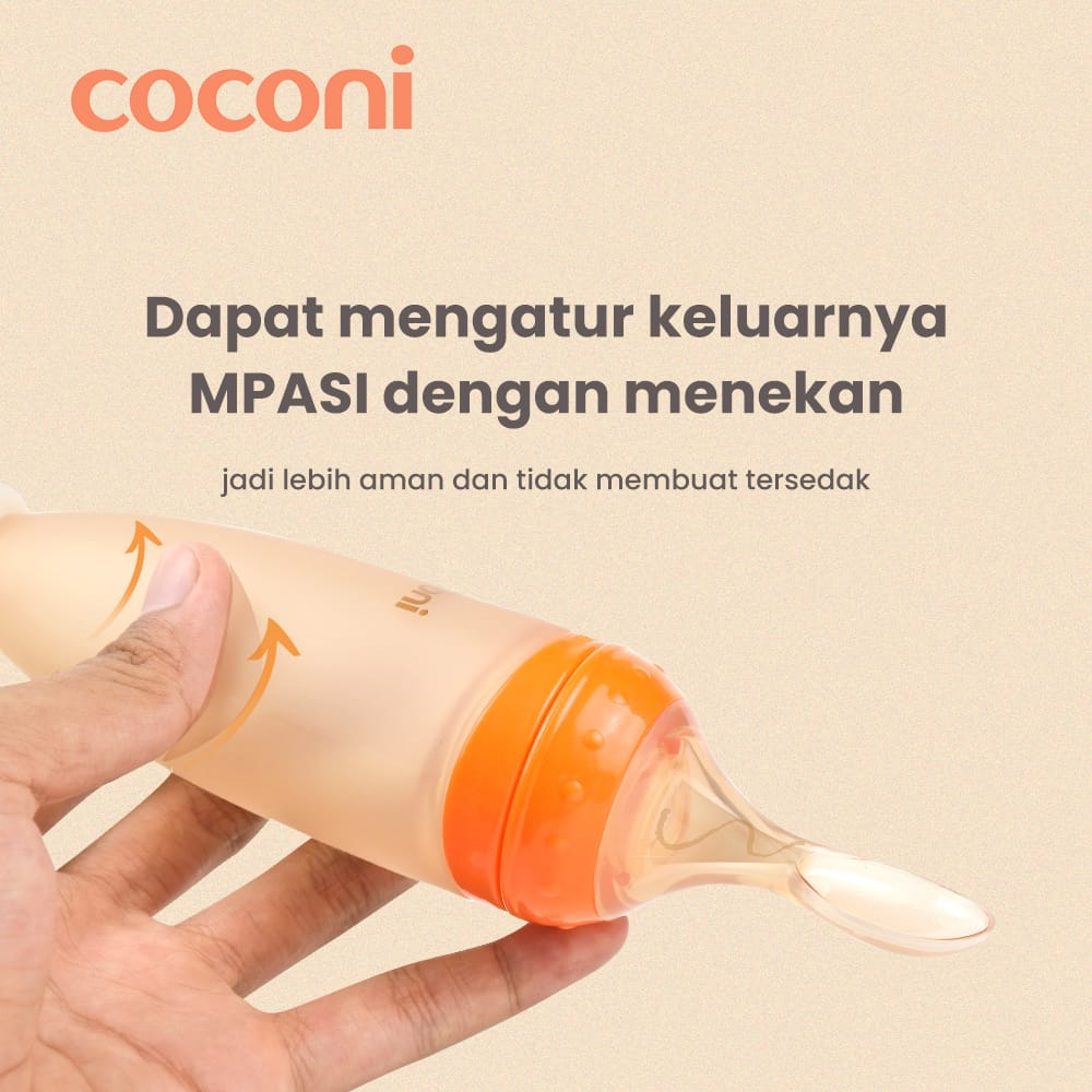 Coconi 120ml Silicone Baby Feeder Spoon - Sendok Silicone Makan Bayi