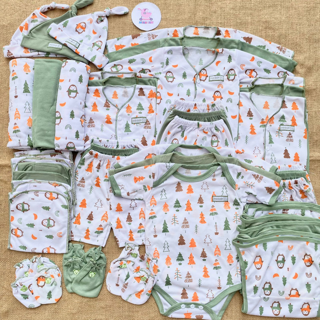 PROMO 7.7 45 PCS Baju Bayi baru lahir series Pink Motif Paket hemat Brojol Baby Paket Komplit bayi baru lahir ASYAM BABY