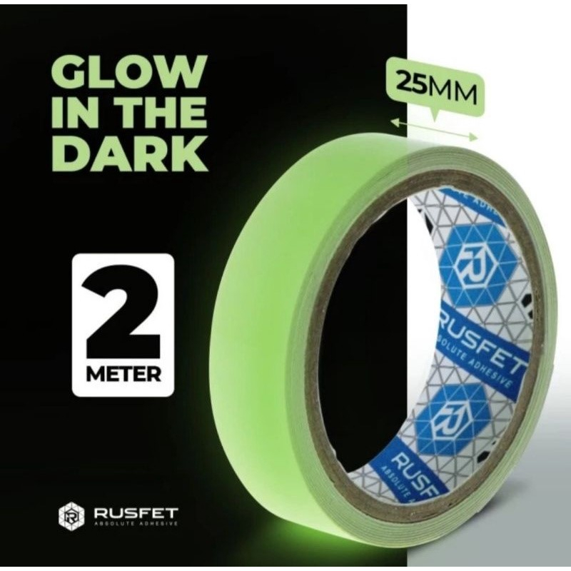 Lakban Glow In The Dark Tape 25mm x 2m Rusfet Safety Isolasi