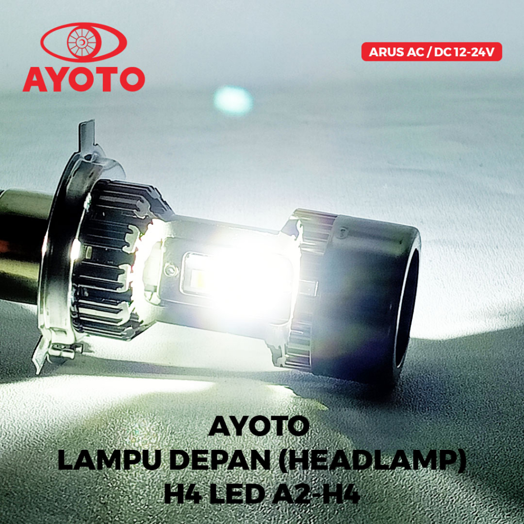 [AYOTO] LAMPU DEPAN (HEADLAMP) H4 LED AE2-H4 UNTUK MOBIL / MOTOR LAKI