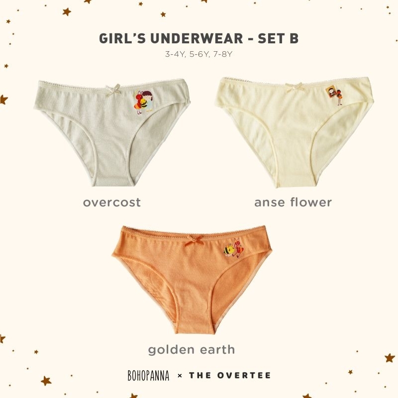 Bohopanna Boho Panna x The Overtee Girls Underwear | Celana Dalam Anak Perempuan