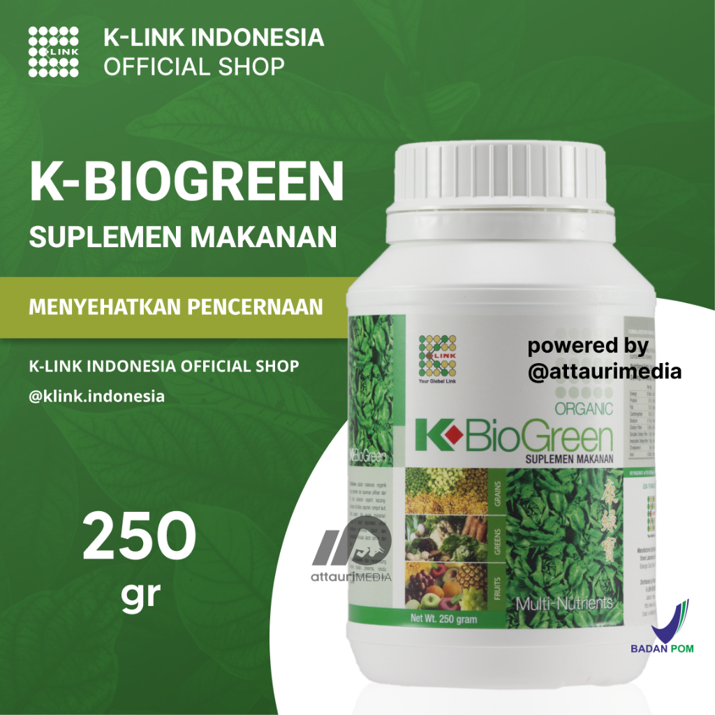 Organic K-BioGreen Multi-Nutriens 250 gr Bio Green Diet Alami Original K Link Indonesia Official Sho