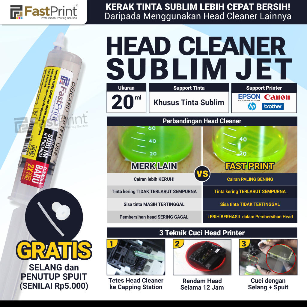 Head Cleaner Sublim Jet Premium Fast Print 20 ML