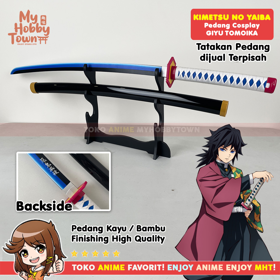 Replika Pedang Bambu Nichirin Demon Slayer Kimetsu no Yaiba Giyu Tomioka Cosplay Property