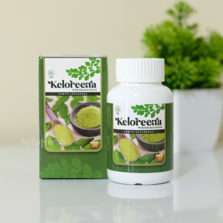 Kapsul Daun Kelor Moringa Oleifera Kelorina Keloreena 50-100 Kapsul Asli Bpom Original