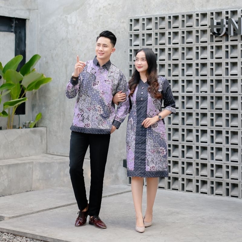 DRESS BATIK COUPLE LAPIS TRIKOT / DRESS BATIK / BAJU BATIK COUPLE