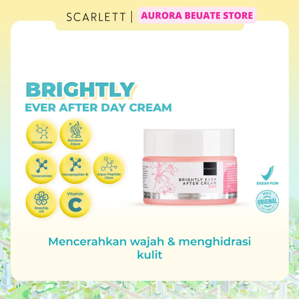 AURORA - Scarlett whitening cream wajah / pelembab wajah / moisturizer / ceramide / brightening crea