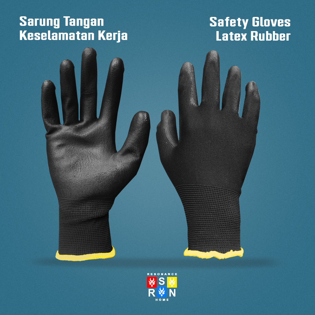 Sarung Tangan Latex Hitam / Safety Gloves RESONANCE HOME