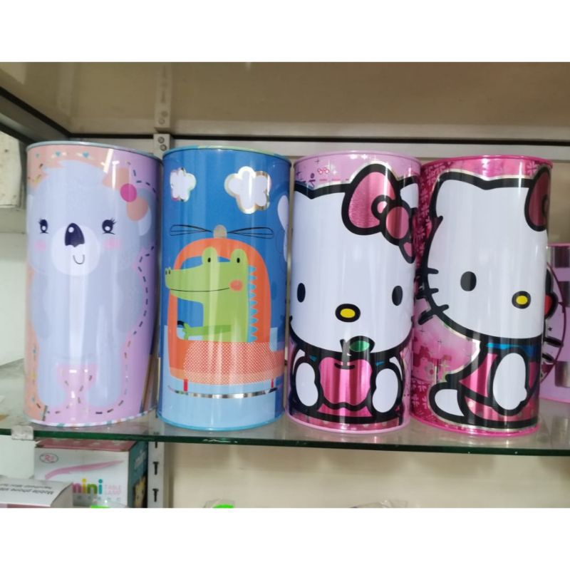 Celengan kaleng metalik Hello Kitty, Bear, Animal MTC 105 / celengan technoplast hello kitty, bear, 