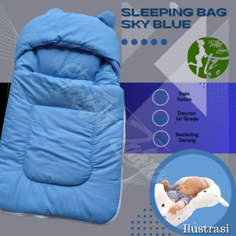 Sleeping Bag Selimut Topi Kantong Tidur Bayi Lembut &amp; Hangat dengan Resleting